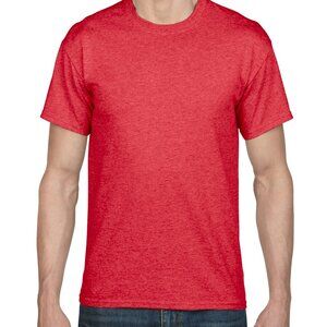 Plain T-Shirt Heather Red Heavy Cotton by Gildan Size Small Short Sleeve
